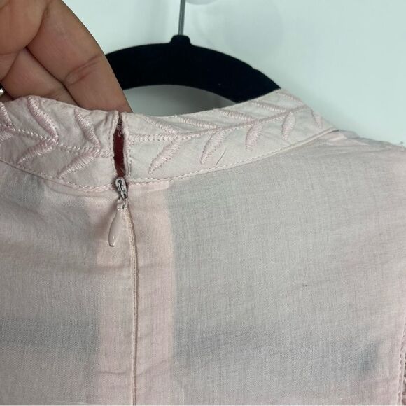 Walter Baker Randy Embroidered Cotton Long Sleeve Poplin Blouse Pink Size Small - Picture 11 of 11